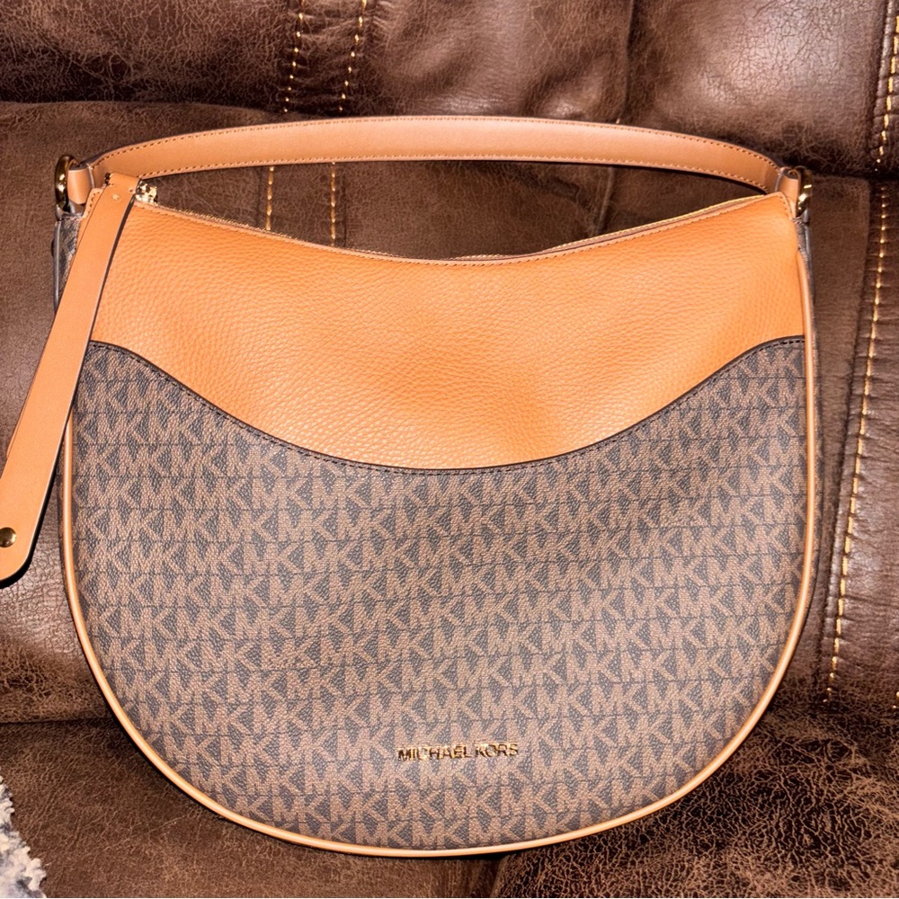 Michael Kors Brown and Tan Shoulder Bag